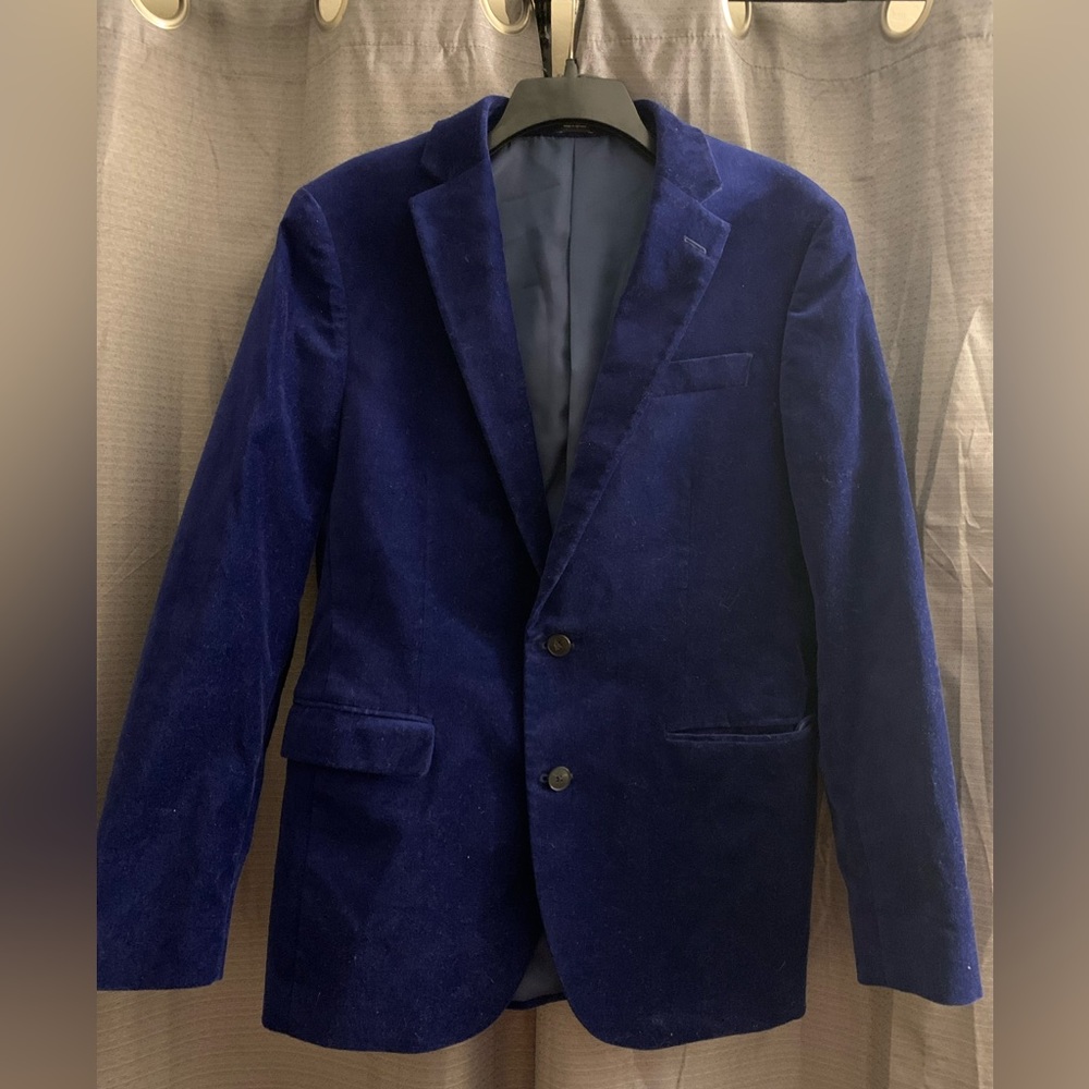 JF J.Ferrar Velvet Mens Stretch Fabric Slim Fit Sport Coat
